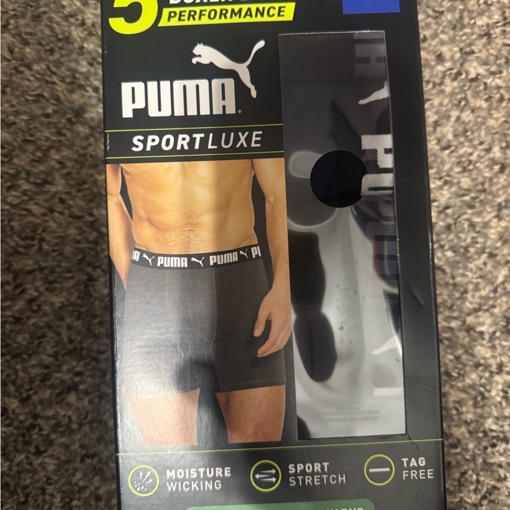 PUMA SportLuxe Black Boxer Briefs